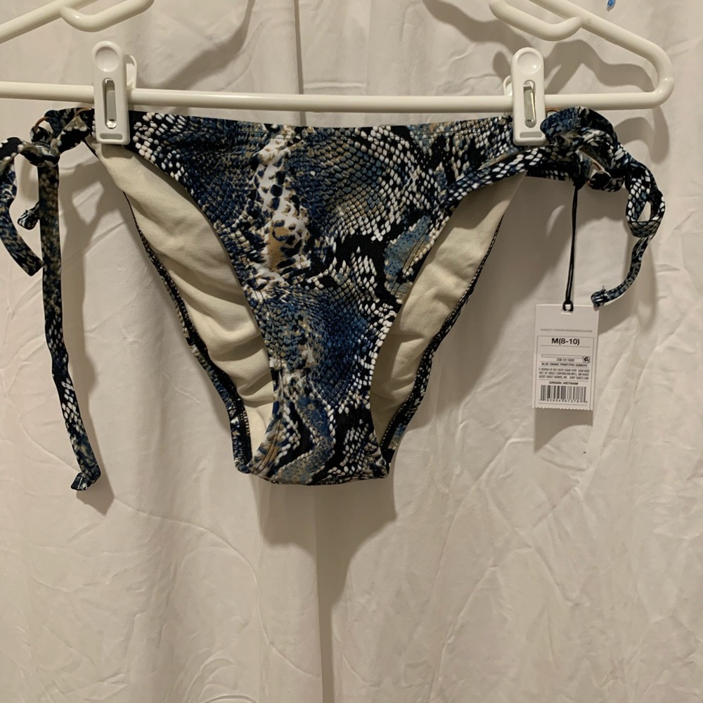 Blue snake skin bikini bottoms